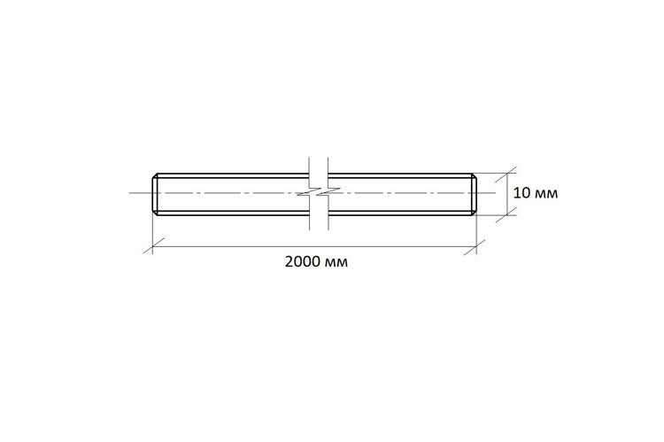 Штанга резьбовая М10*2000 цинк  DIN975